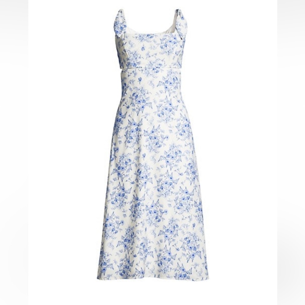 Cut-Out Tie-Shoulder Midi-Dress